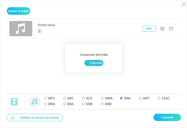 Conversion WMA en WAV