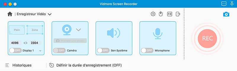 Interface d'enregistrement vidéo