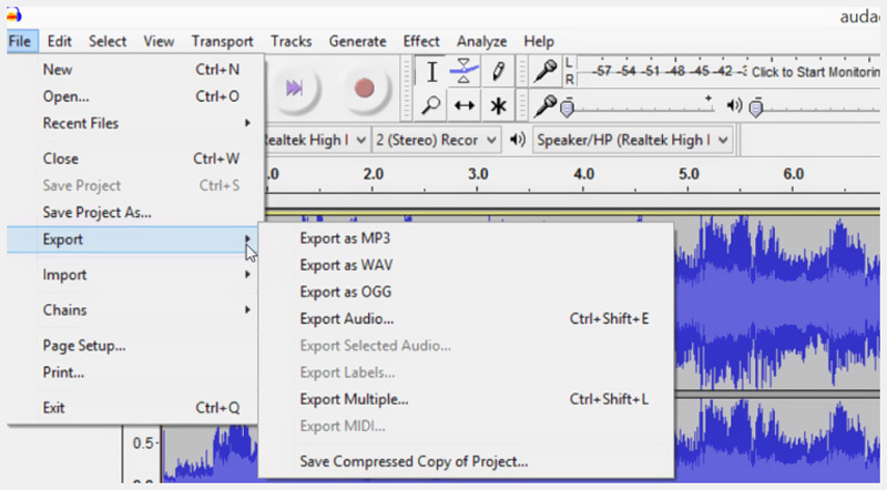 Enregistrer MP3 avec Audacity