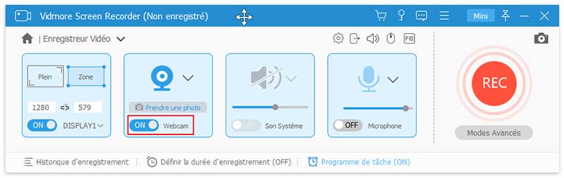 Allumez l'enregistreur de webcam