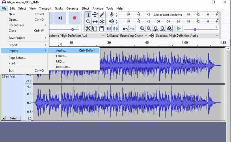 Audacity Importer Audio OGG