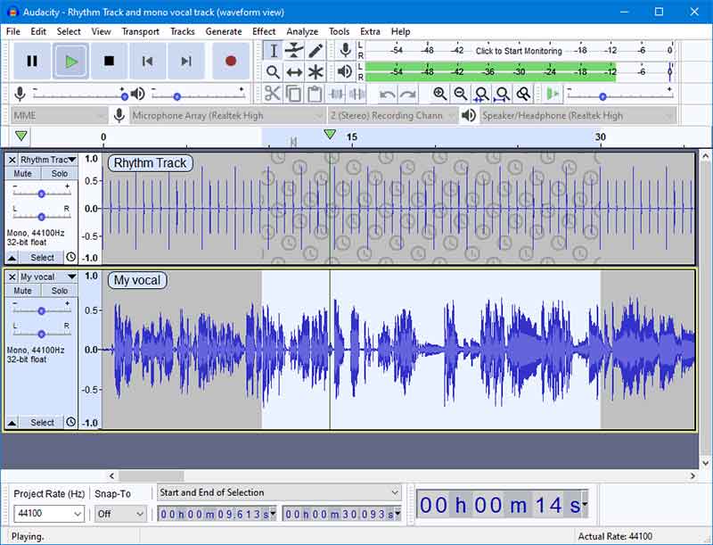 Logiciel de montage audio - Audacity