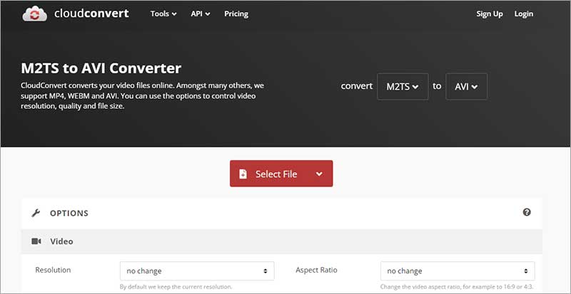 Ajouter le fichier sur CloudConvert