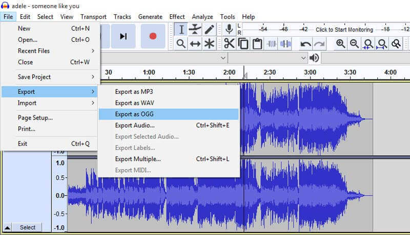 Convertisseur OGG Audacity