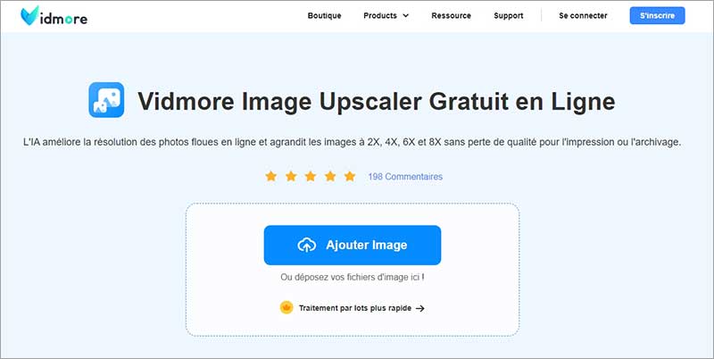 Vidmore Image Upscaler Gratuit en Ligne