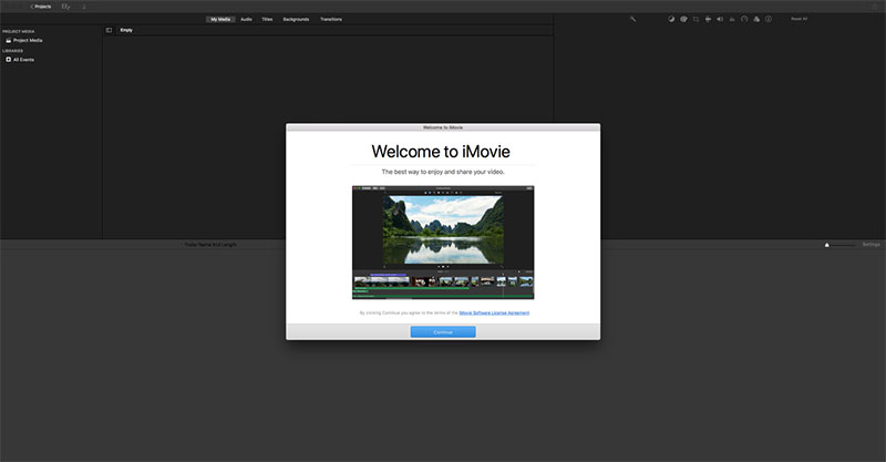 Interface de iMovie