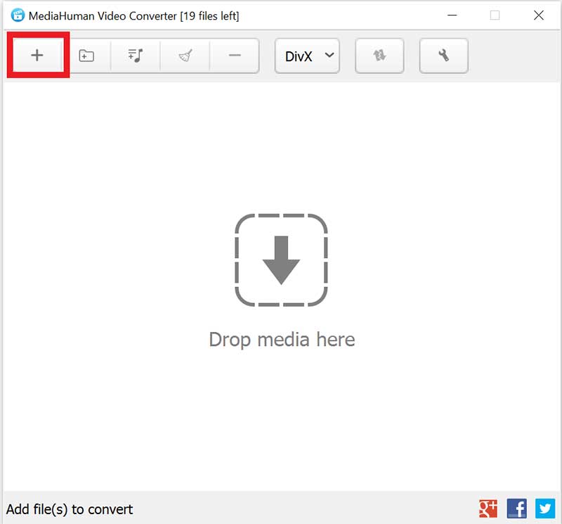 Importer un fichier dans MediaHuman Video Converter