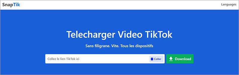 Télécharger les vidéos TikTok avec SnapTik.app