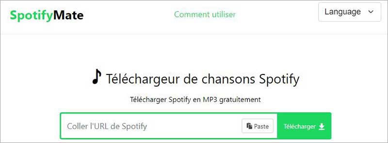 Télécharger des musiques Spotify en ligne gratuitement avec SpotifyMate