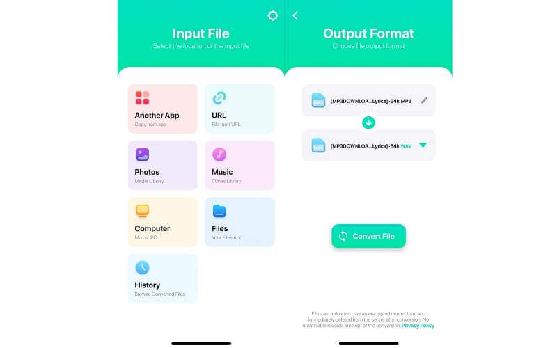 Le convertisseur WAV d'interface de convertisseur audio