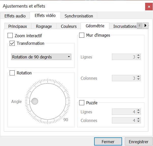 Faire pivoter la vidéo avec VLC