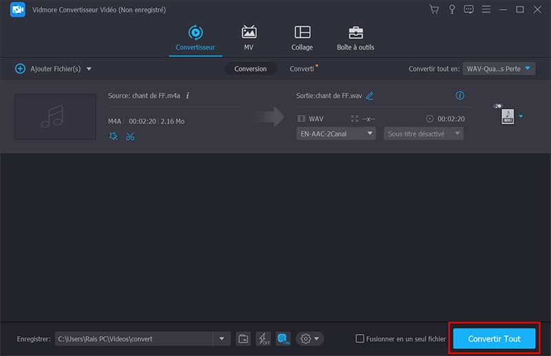 Convertir M4A en WAV